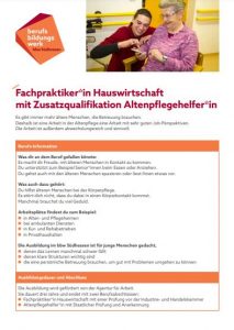 Titel PDF Ausbildung Fachpraktiker*in Hauswirtschaft und Altenpfegehelfer*in
