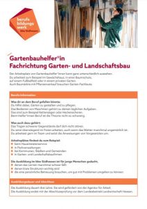 Titel PDF Ausbildung Gartenbauhelfe*in FR-Garten und Landschaftsbau