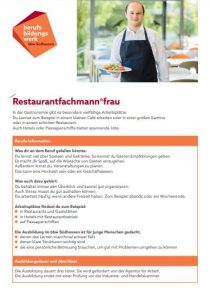 Ausbildungsangebot Restaurantkaufmann Restaurantkauffrau