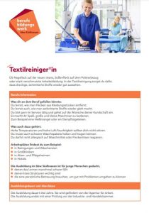 Titel PDF Ausbildungsangebot Textilreiniger*in